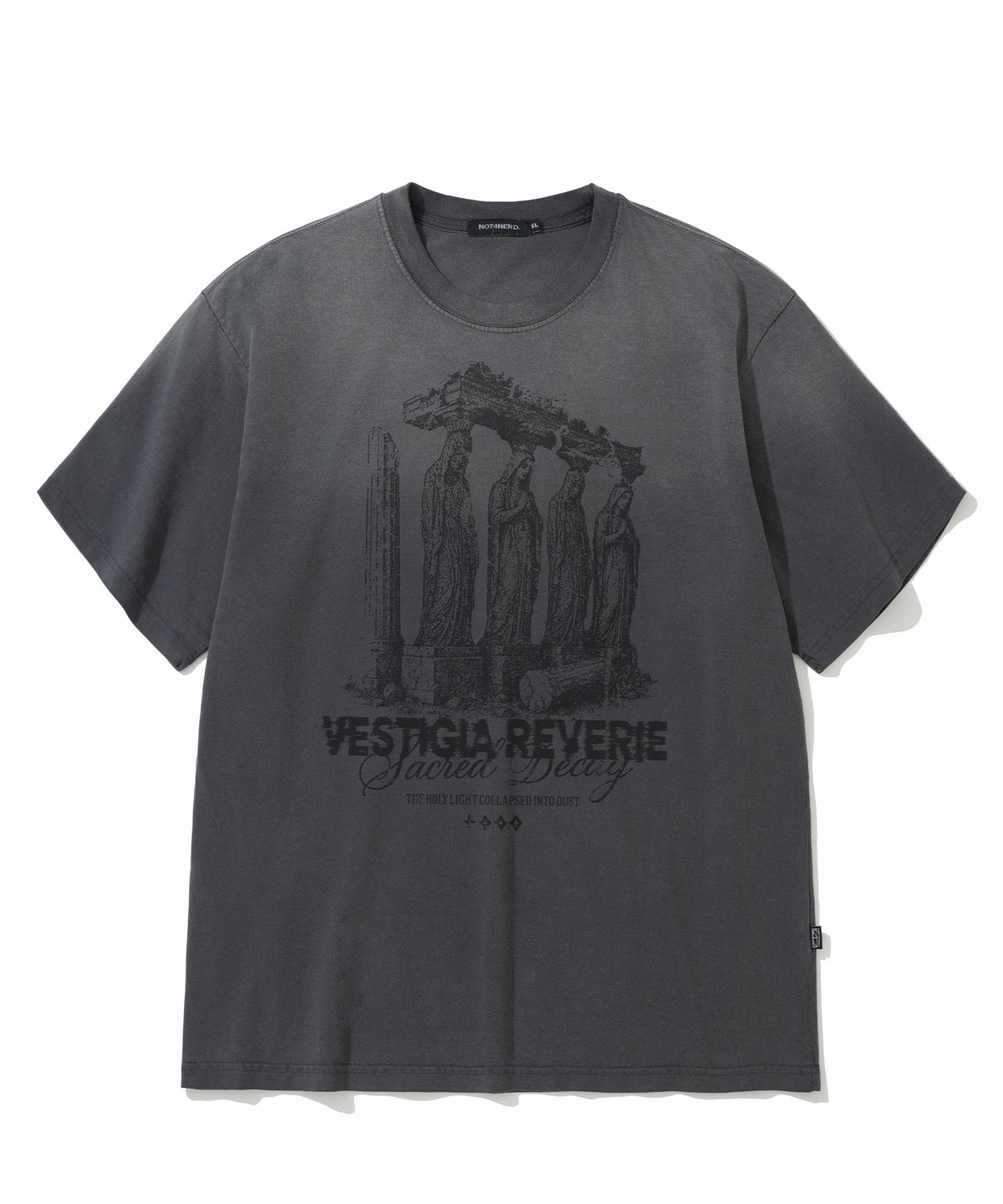 낫포너드(NOT4NERD) 4 Effigy Bleach Washed T-Shirts - Charcoal