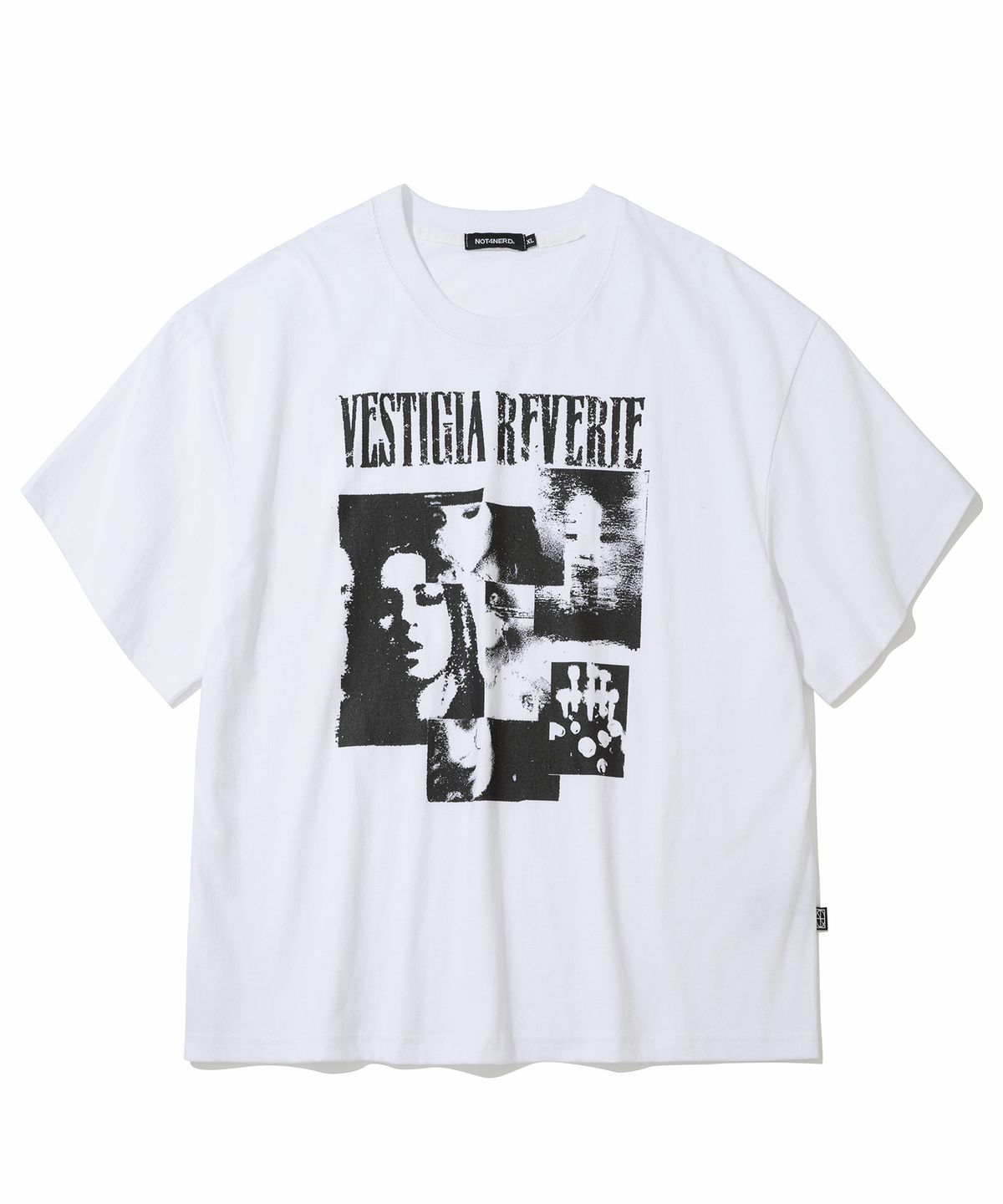 낫포너드(NOT4NERD) Fragmented Self Loose Cropped T-Shirts - White