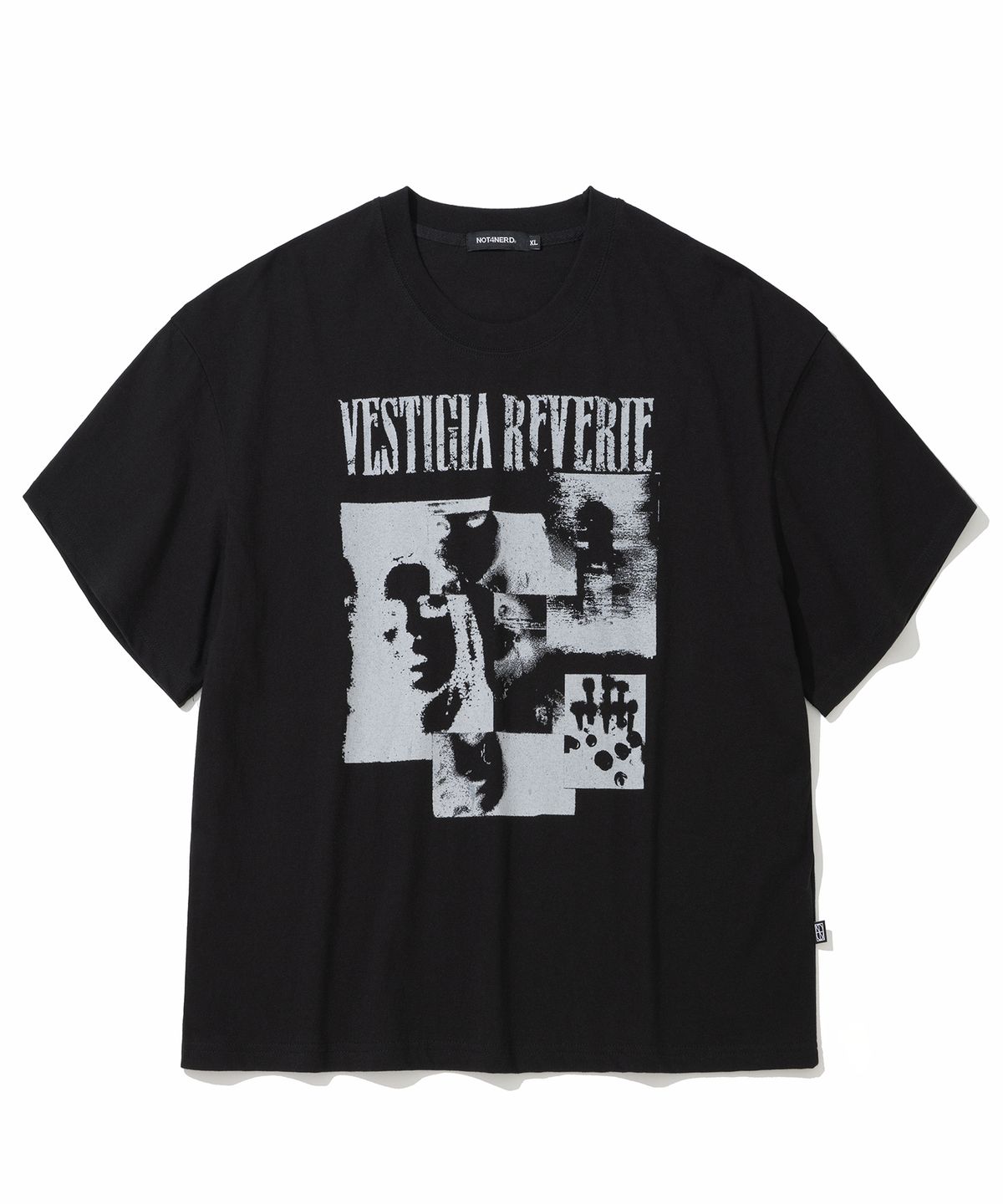 낫포너드(NOT4NERD) Fragmented Self Loose Cropped T-Shirts - Black
