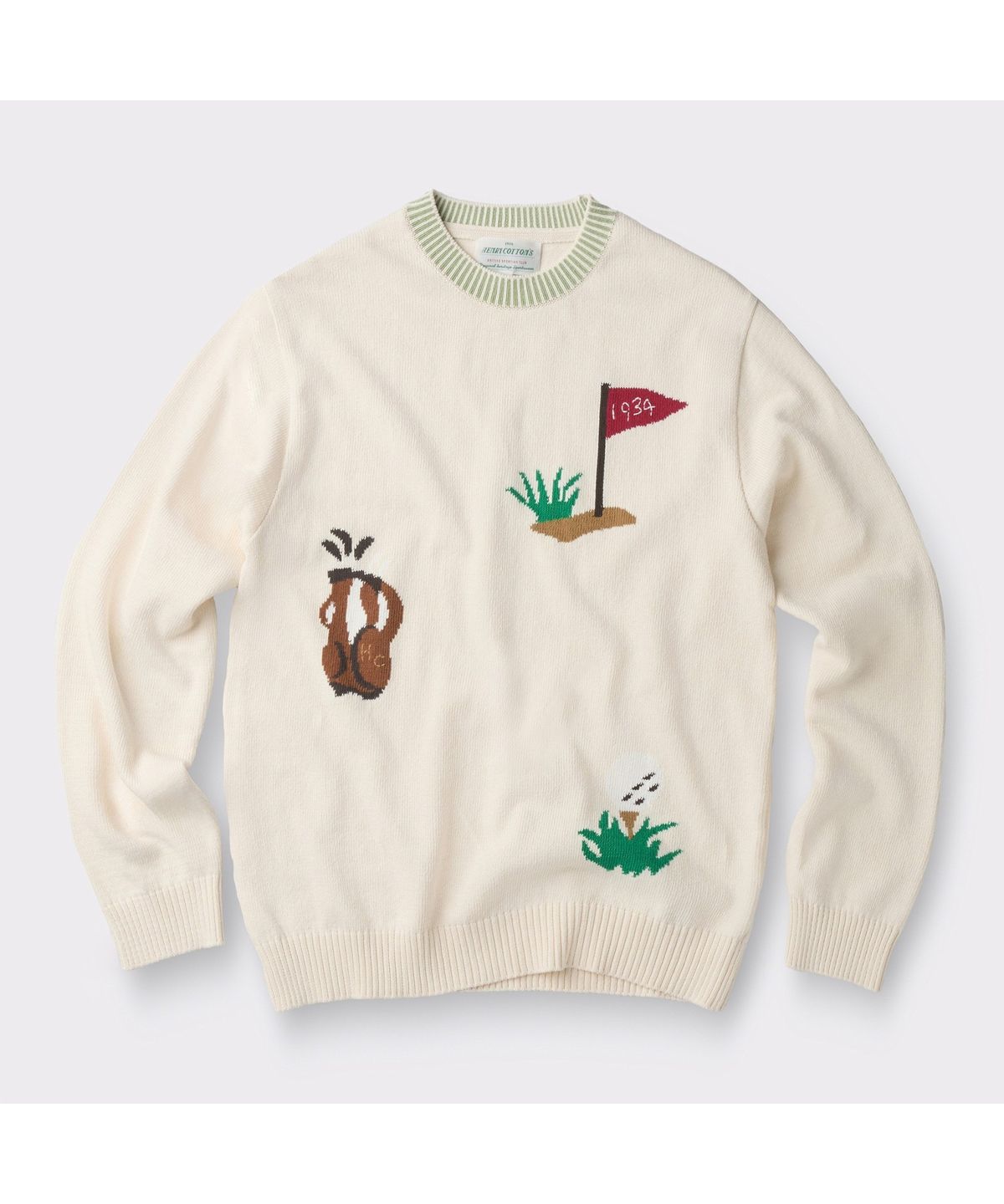 헨리코튼(HENRY COTTONS) [British Sporting Club] Applique Long-Sleeve Pullover ABWAM26601IVX