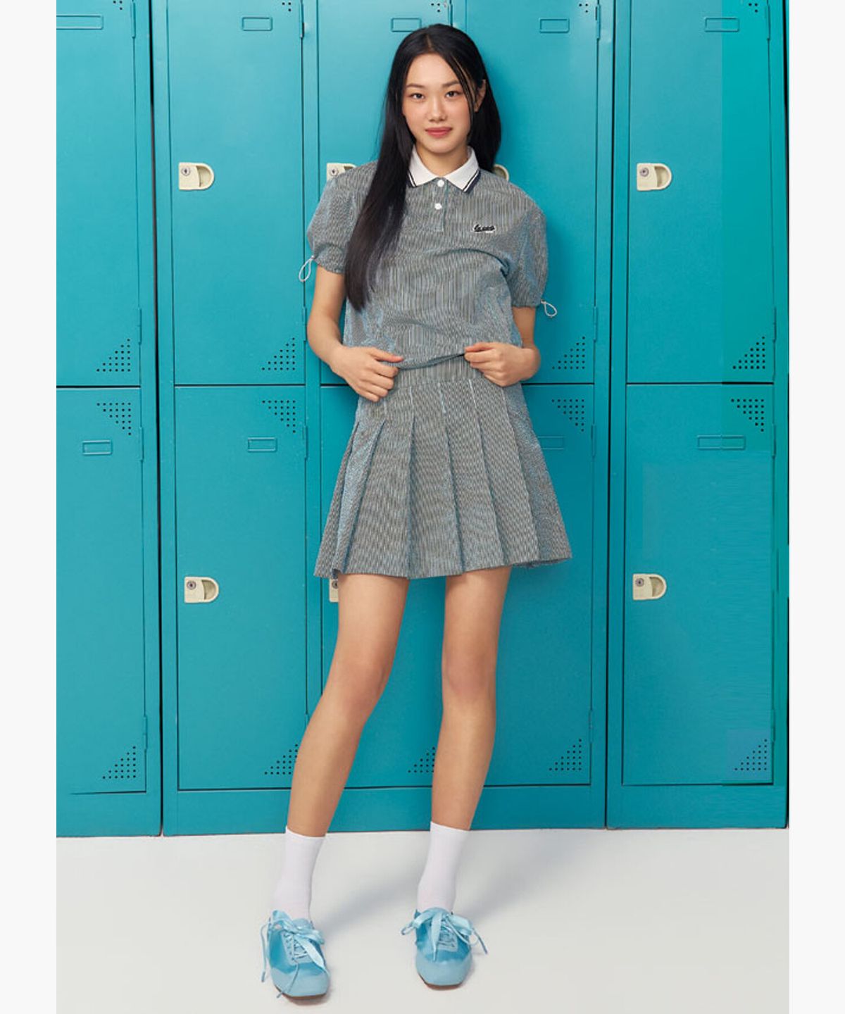 르꼬끄 골프(LECOQ GOLF) 여성 밴딩 스트레치 플리츠 스커트 _WHGR GR222LSK42