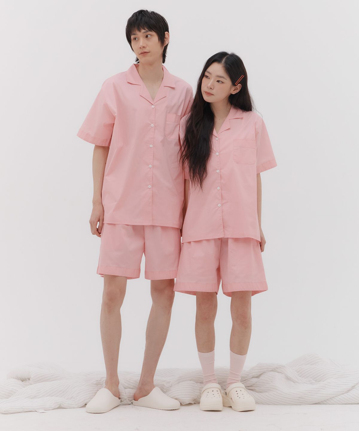 오프아워(OFFHOUR) [2SET] 퓨어시트 스쿱베리 반팔 잠옷 세트