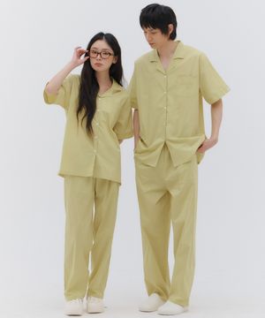 [2SET] 퓨어시트 라임샤워 반팔 + 긴바지 잠옷 세트