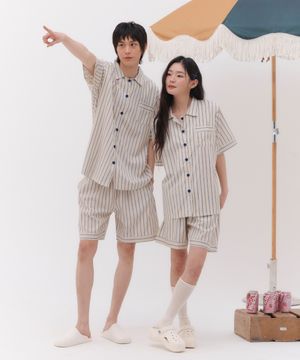 [곽민경 PICK] [2SET] 타이드리듬 오트샌디 반팔 잠옷 세트