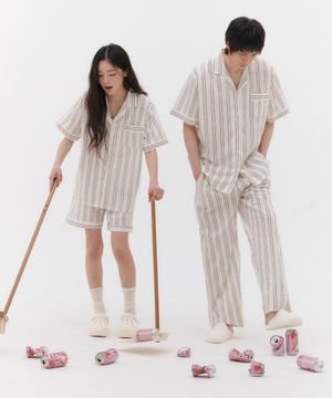 [2SET] 타이드리듬 타피오카 반팔 + 긴바지 잠옷 세트