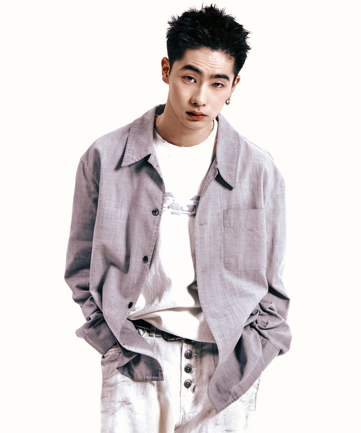 엔드릭스(EDLIX) Starring Luna Surface Linen Shirt (Dsky)