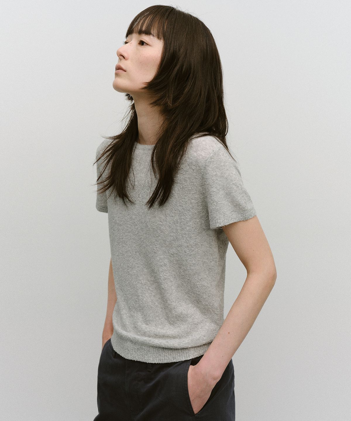 어나더오피스 우먼(ANOTHER OFFICE WOMEN) W. Basque Pullover (Silver Gray)