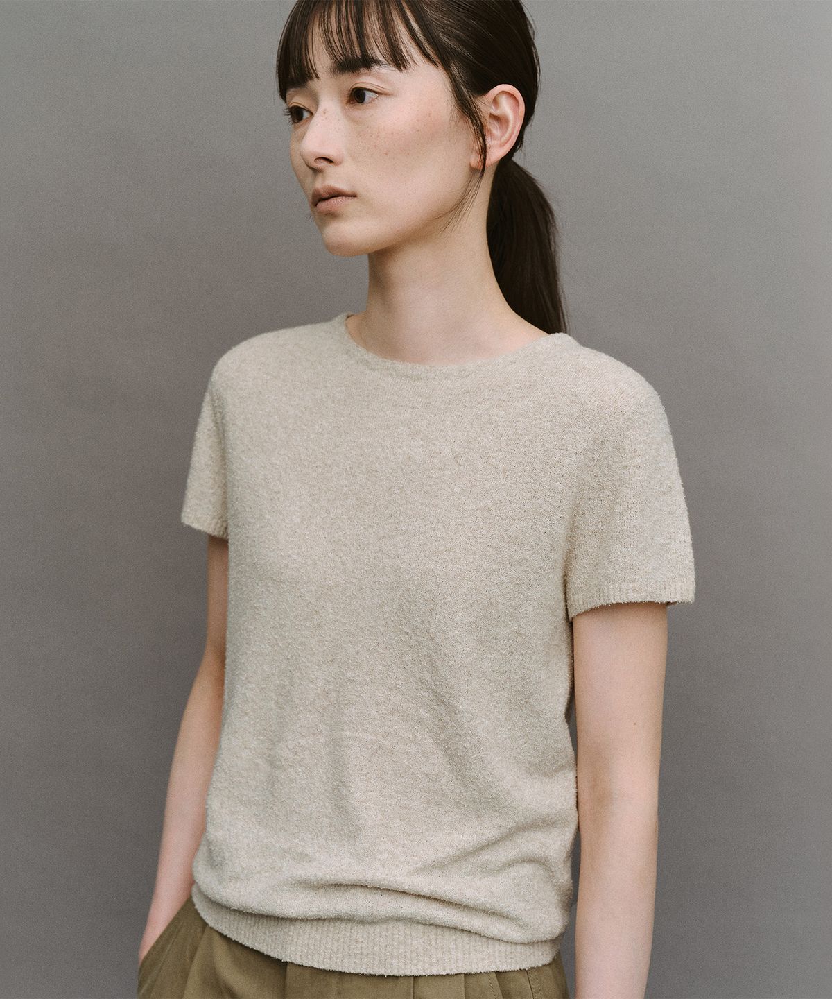 어나더오피스 우먼(ANOTHER OFFICE WOMEN) W. Basque Pullover (Light Beige)