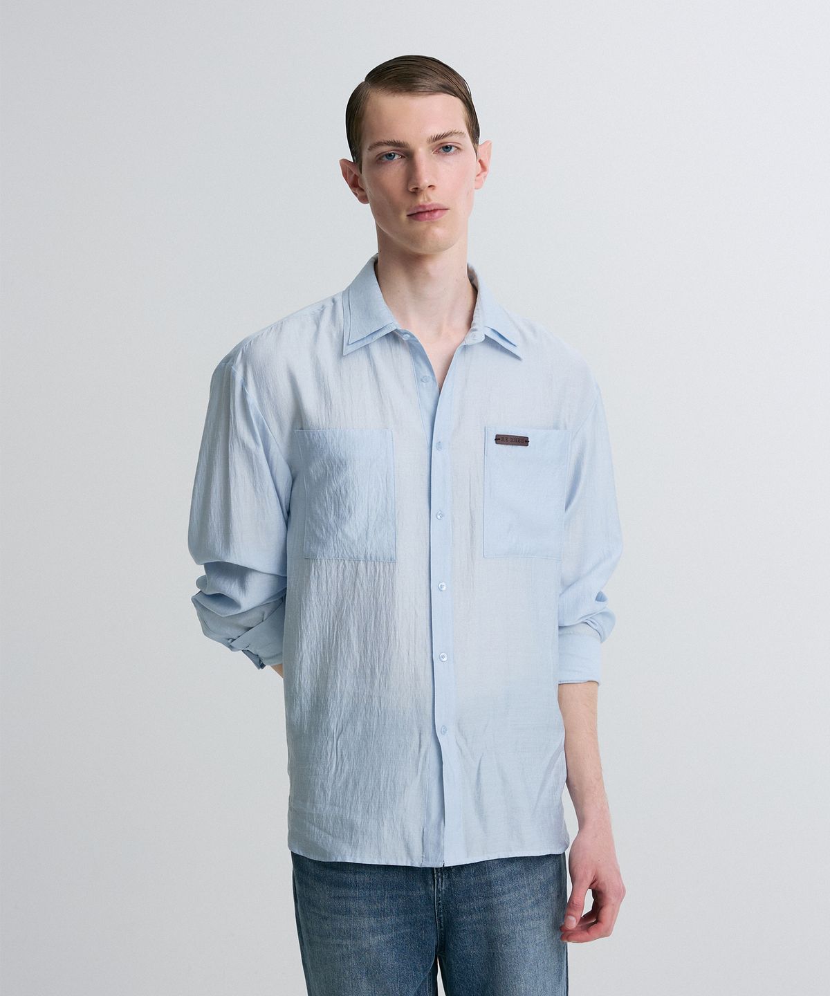 리이 맨(RERHEE MEN) DOUBLE COLLAR SHEER SHIRT