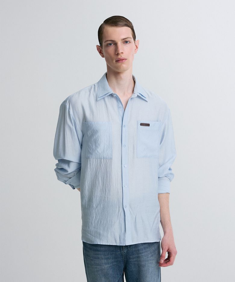 DOUBLE COLLAR SHEER SHIRT