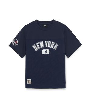 스트릿 베이직 메쉬 레터링 티셔츠 NY (D.Navy)