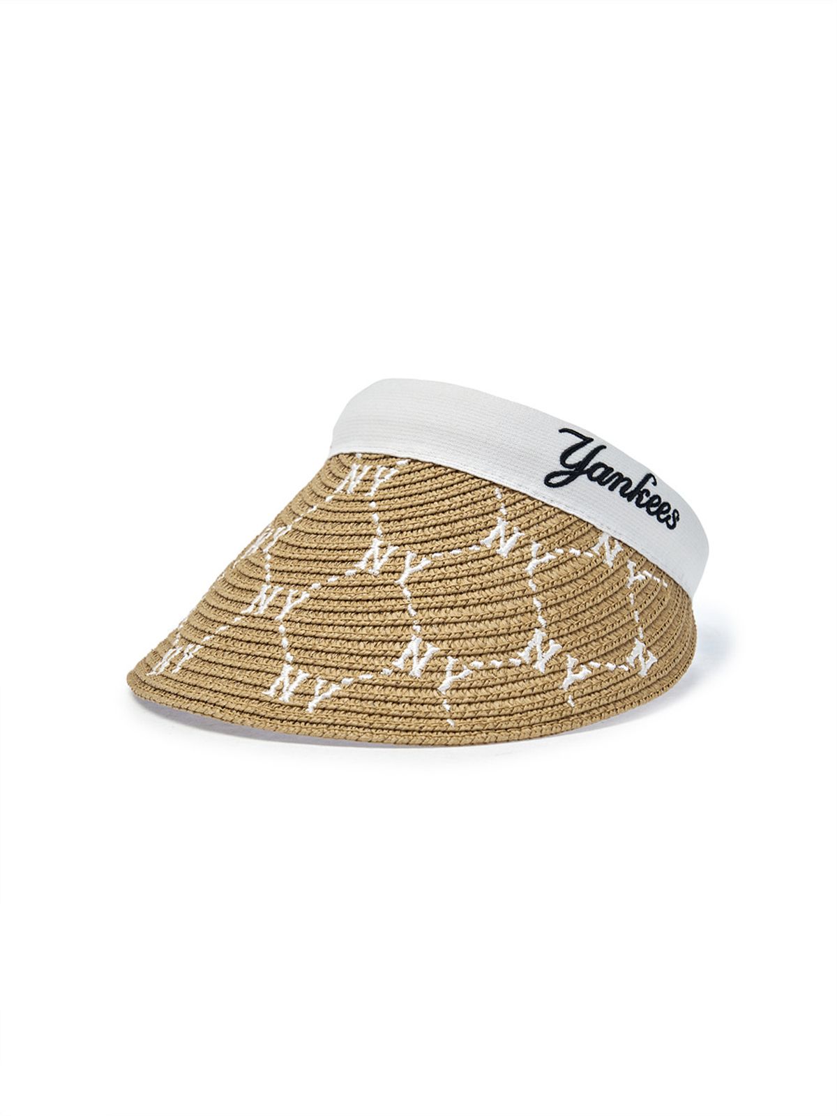 엠엘비 키즈(MLB KIDS) 다이아 모노그램 라피아 썬캡 NY (Ivory)