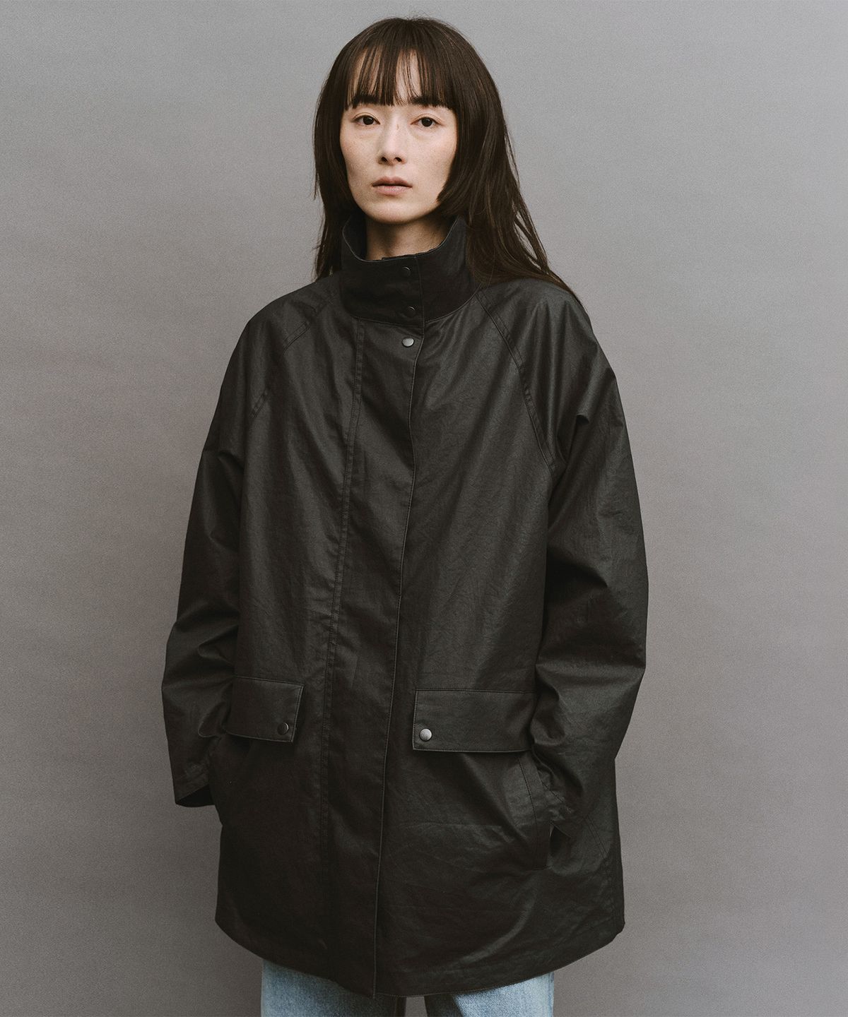어나더오피스 우먼(ANOTHER OFFICE WOMEN) W. Neo British Half Coat (Coal)