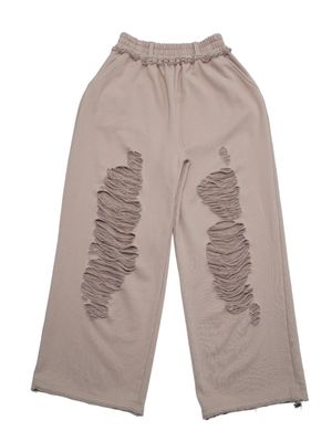 스크래치 데미지 스웨트 팬츠(Beige)