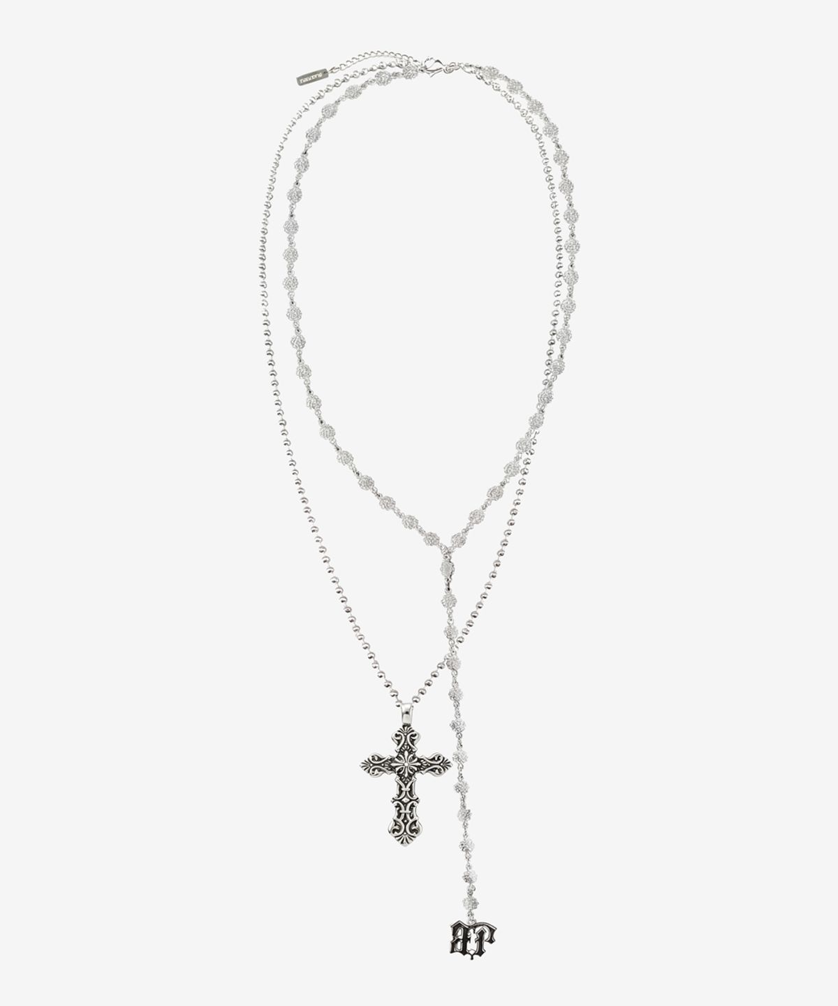 블랙 퍼플(BLACK PURPLE) 팬텀 크로스 레이어드 목걸이 Phantom Cross Layered Necklace