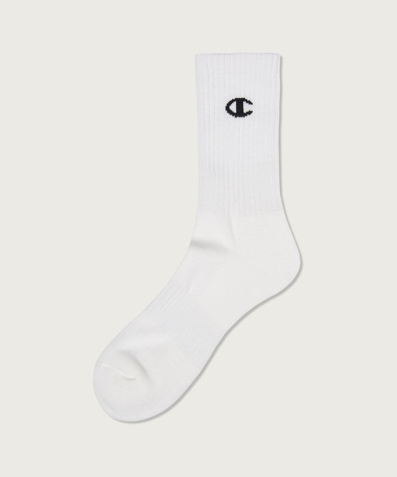 [3pack] 모노 C로고 크루 삭스 White