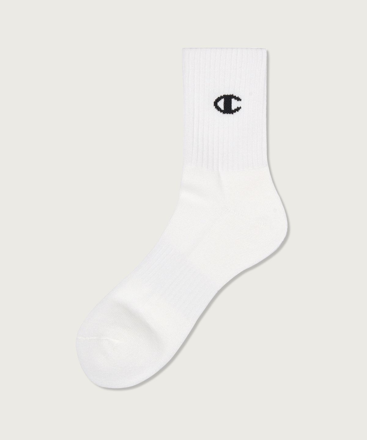챔피온(CHAMPION) [3pack] 모노 C로고 미드 삭스 White