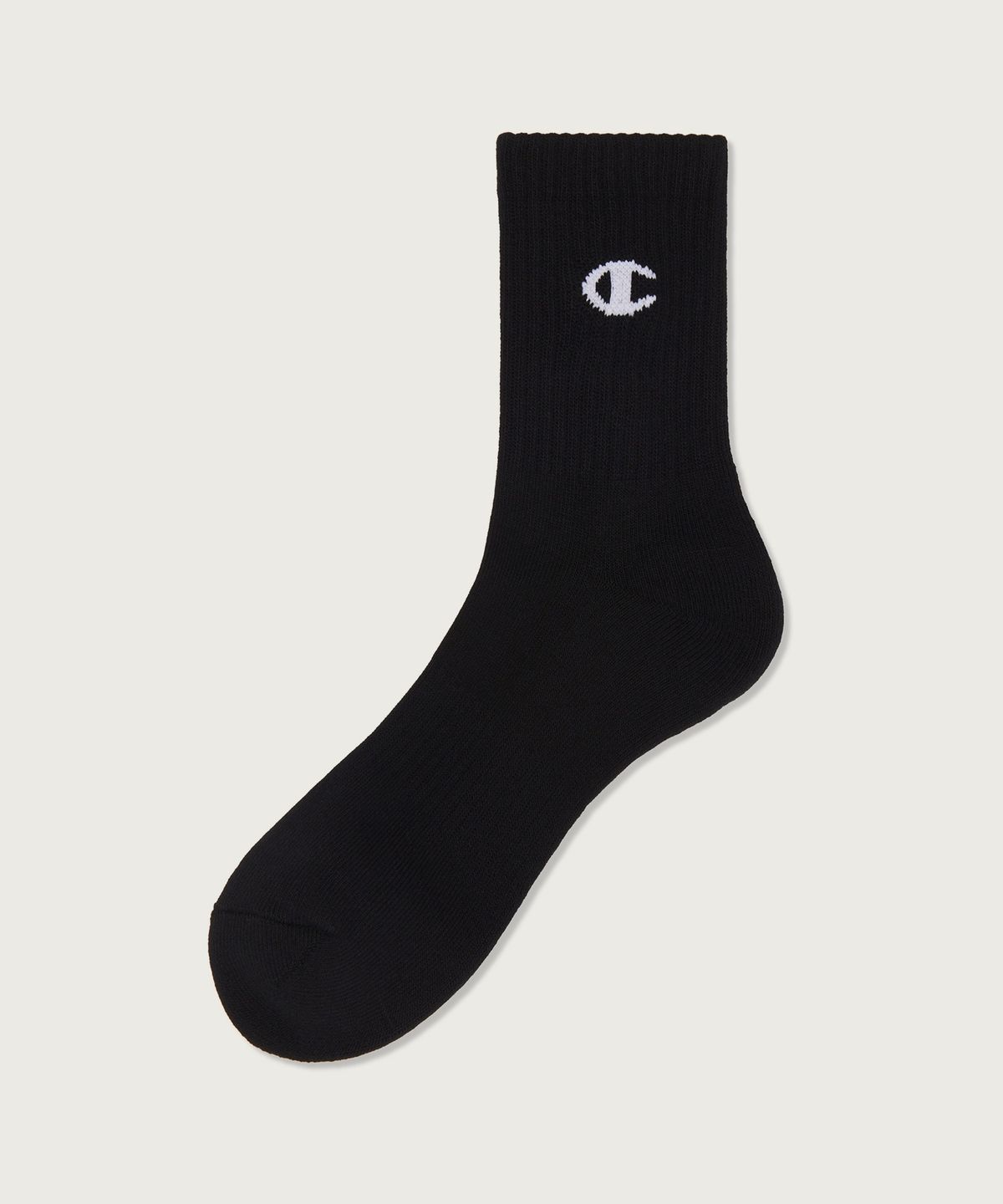 챔피온(CHAMPION) [3pack] 모노 C로고 미드 삭스 Black