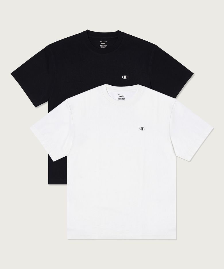 [2pack] 릴렉스핏 크루넥 쿨 티셔츠 White/Black