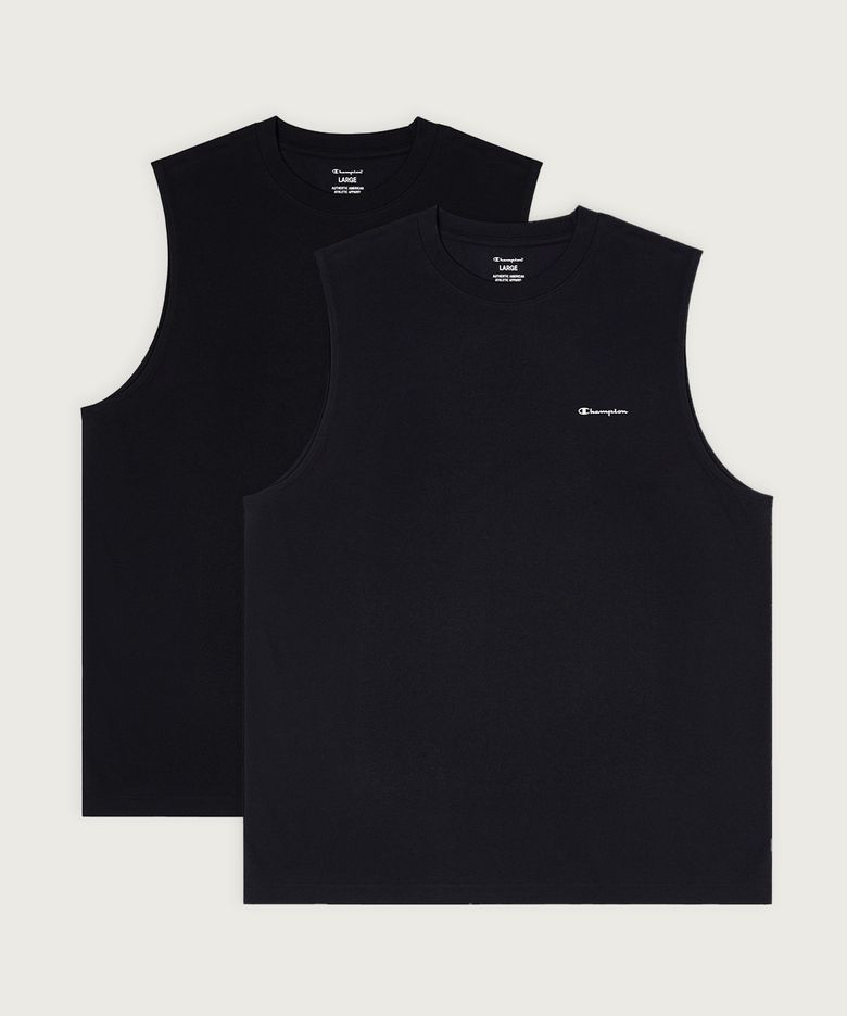 [2pack] 릴렉스핏 크루넥 쿨 슬리브리스 Black/Black