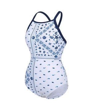 여성 반다나 하이넥 X백 원피스수영복 화이트 RN-LS2G201-WH