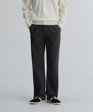 원턱 세미 와이드 치노 팬츠 (Charcoal)