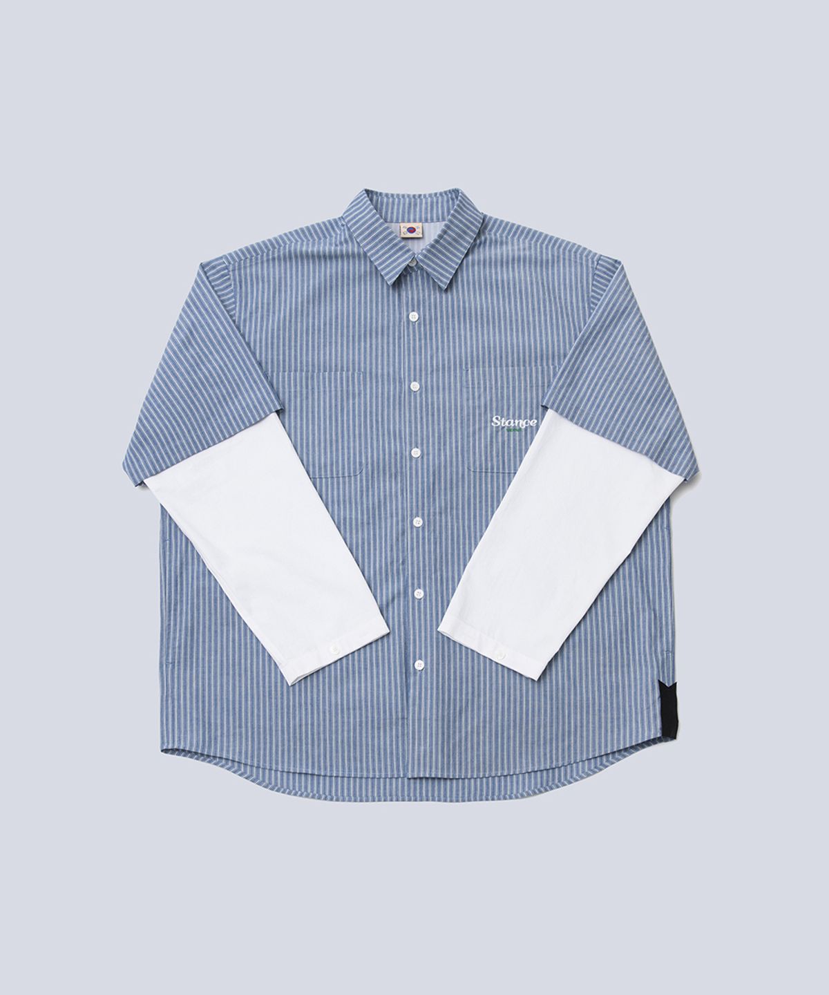 스텐스 서울(STANCE SEOUL) STRIPE LAYERED SHIRT (SKY BLUE)
