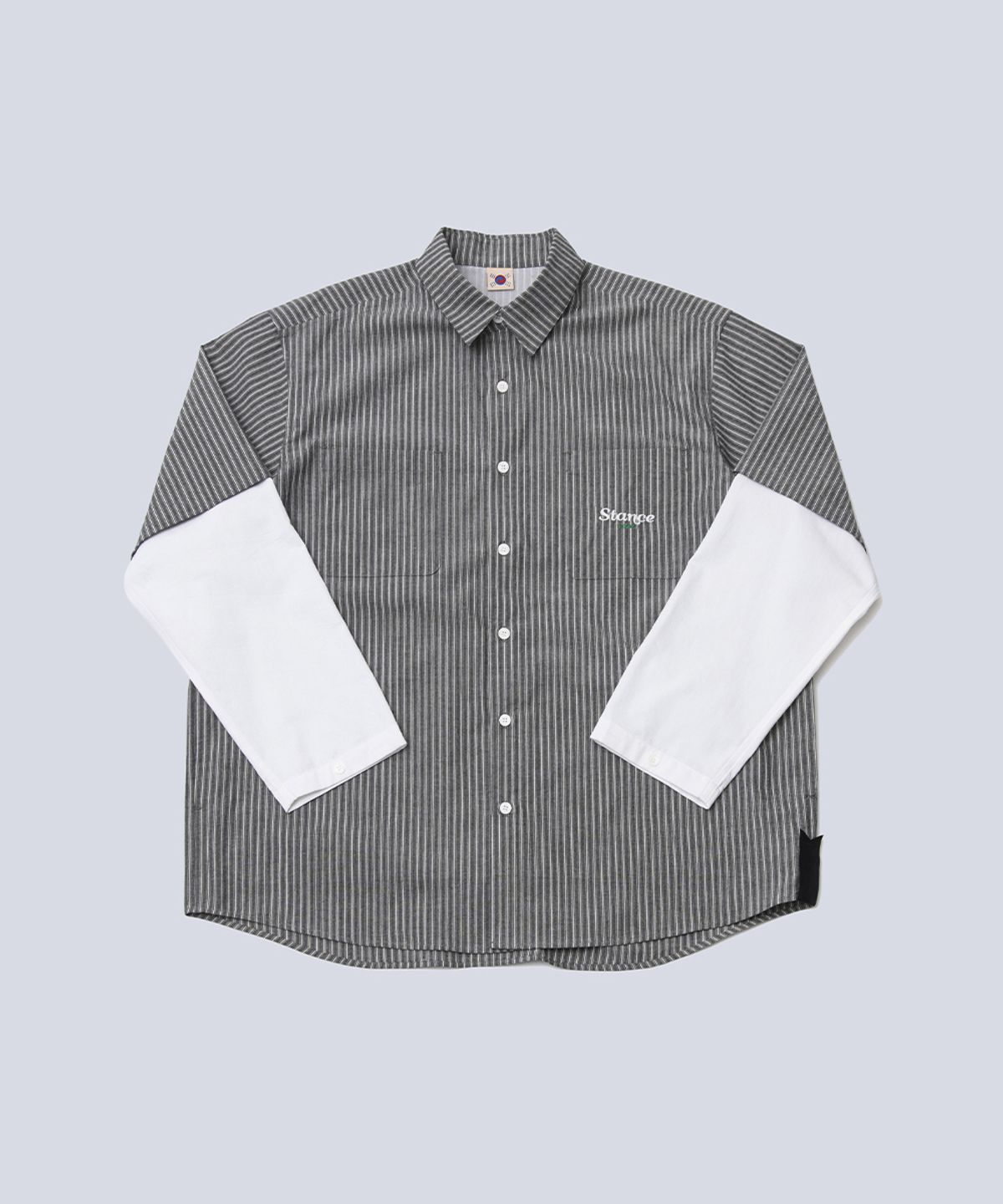 스텐스 서울(STANCE SEOUL) STRIPE LAYERED SHIRT (CHARCOAL)