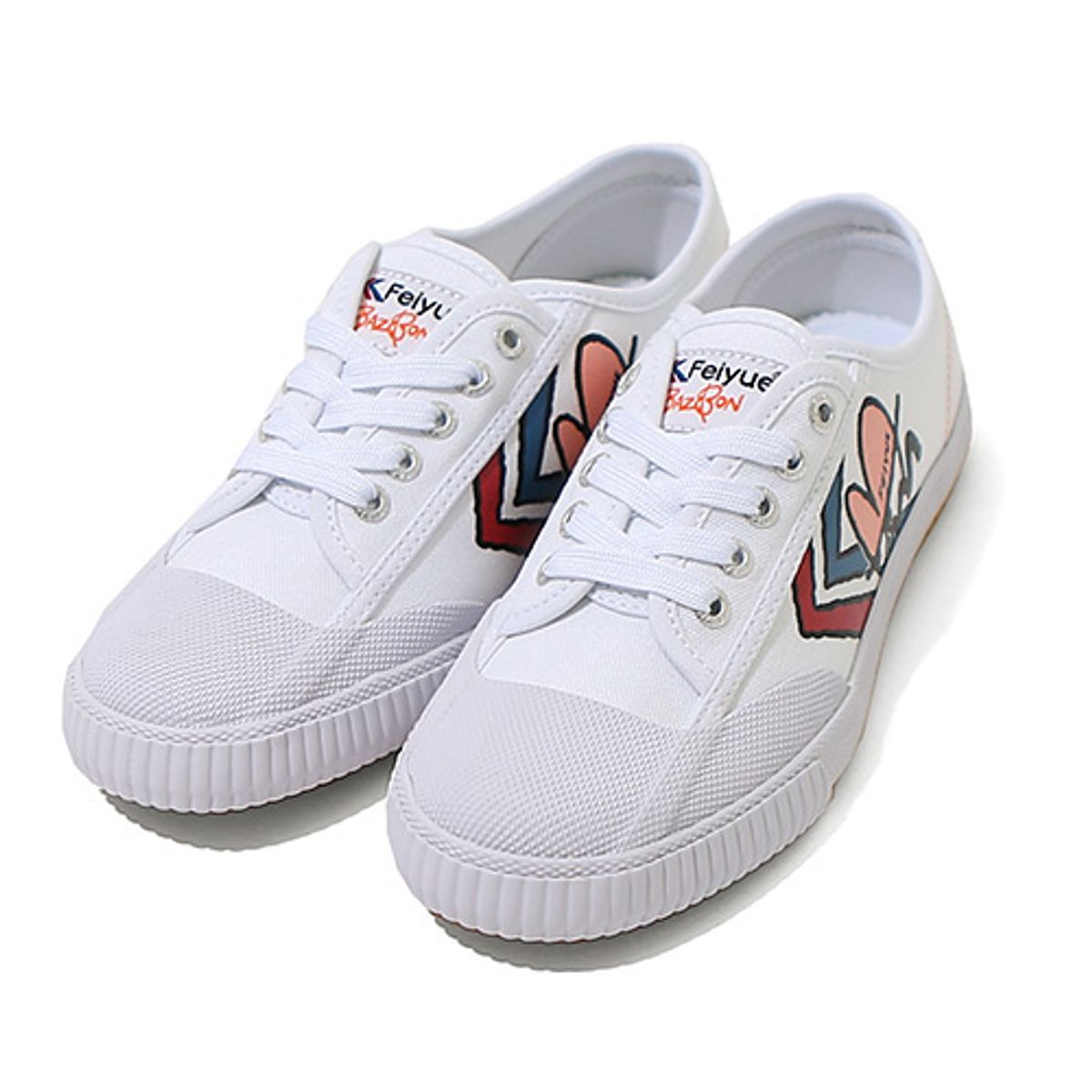 페이유에(FEIYUE) FEIYUExBAZBON FE LO 1920 하트 로고 화이트 여성 스니커즈 FUS10044