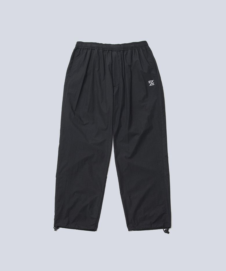 NYLON STANCE WIDE EASY PANTS (MATTE BLACK)