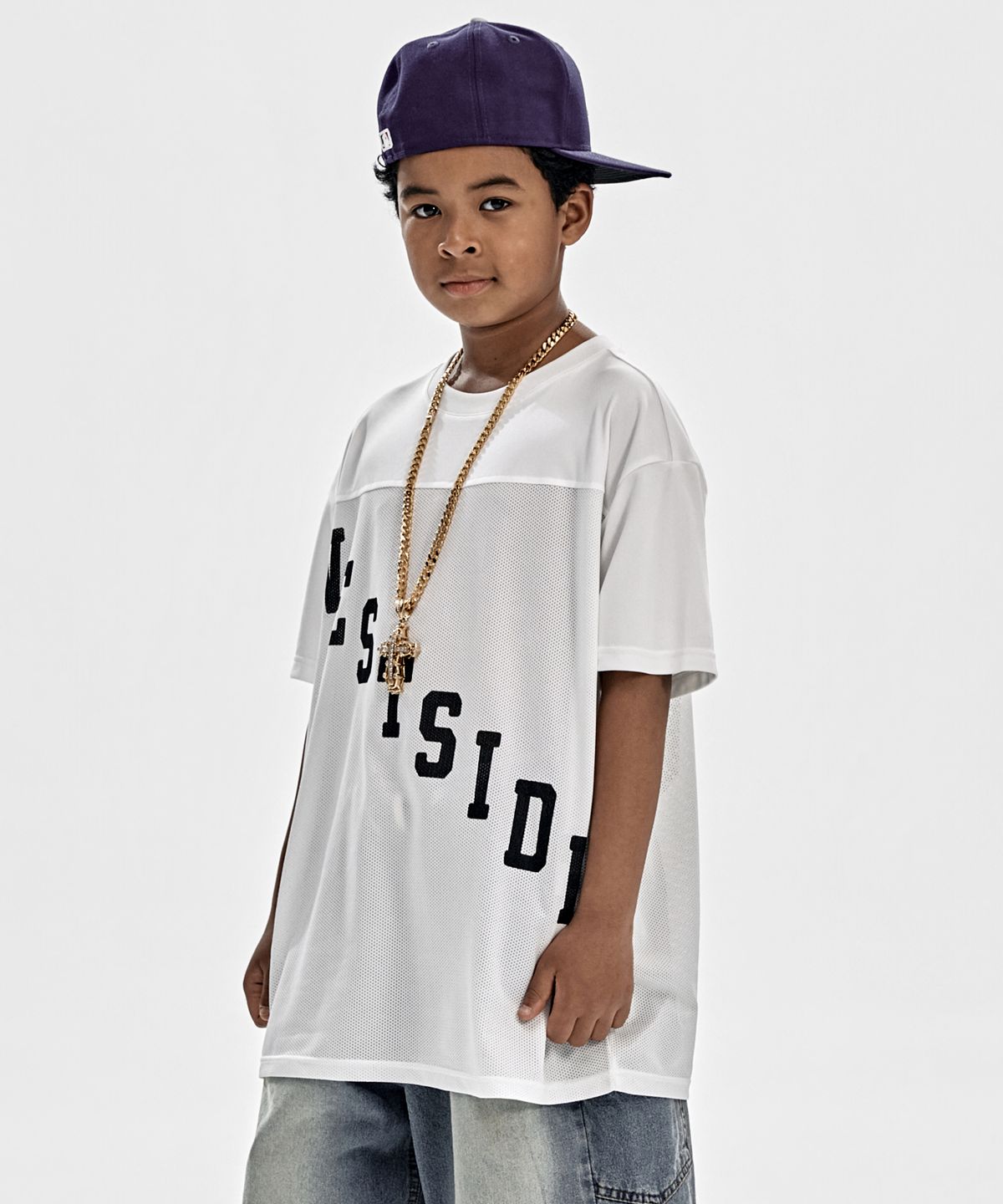 테이크이지 키즈(TAKEASY KIDS) 믹스드 매쉬 오버 저지 (화이트)