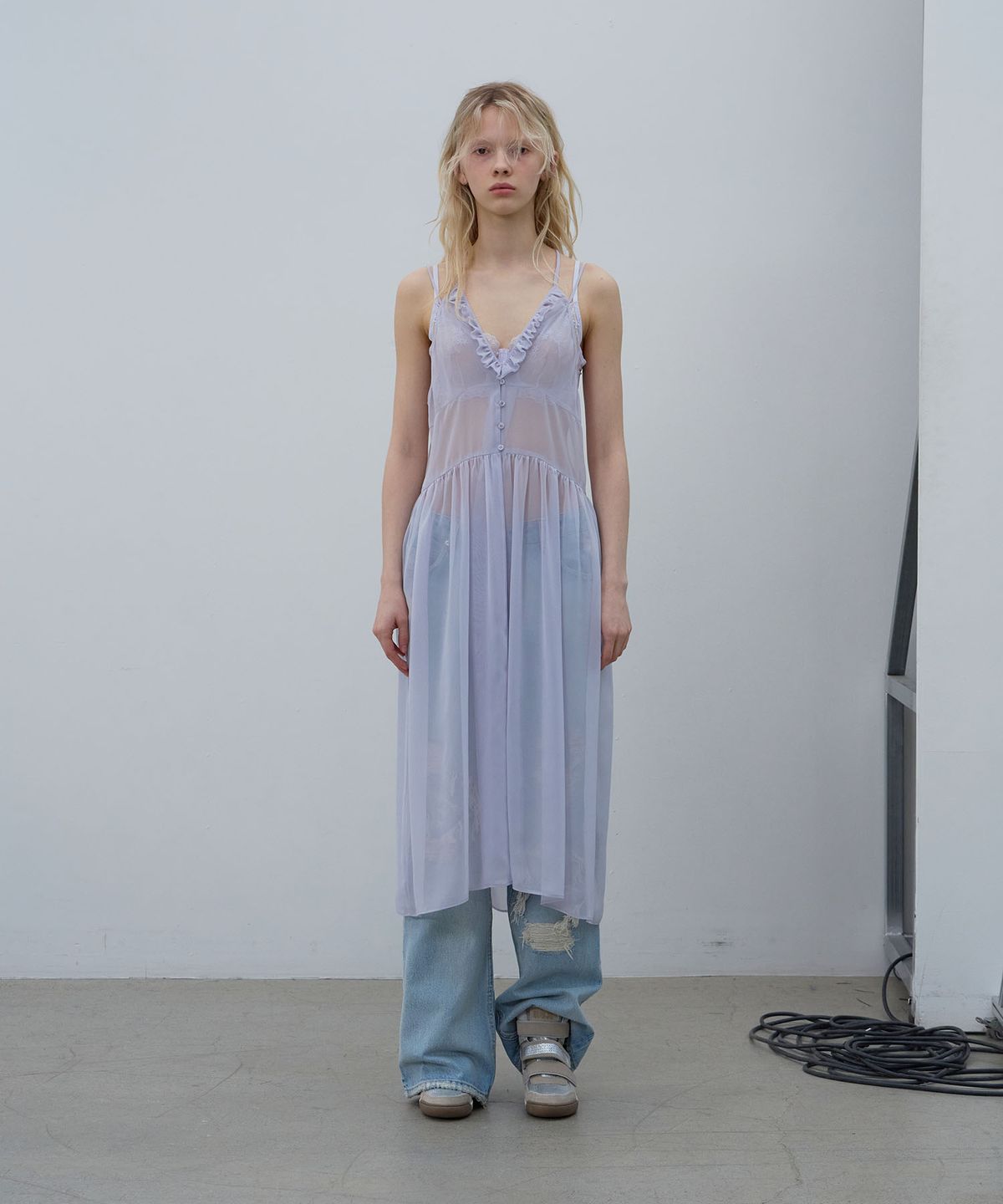 엘씨디씨티엠(LCDC™) MESH FRILL DRESS (LAVENDER)