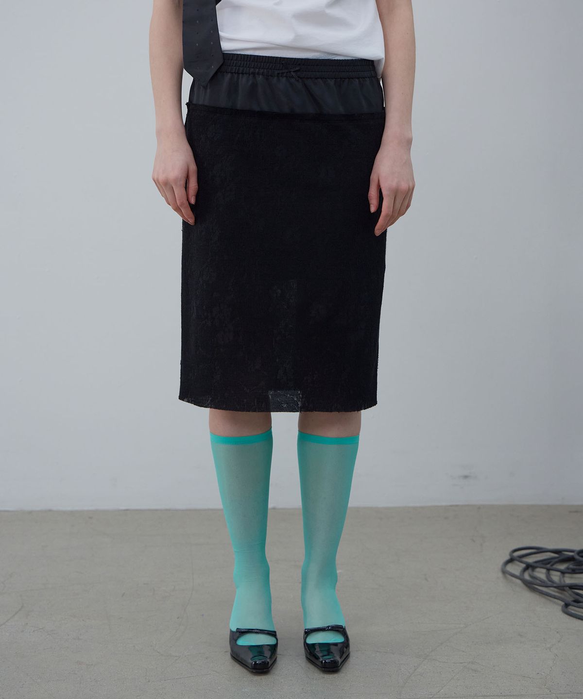 엘씨디씨티엠(LCDC™) SHEER LACE SKIRT (BLACK)