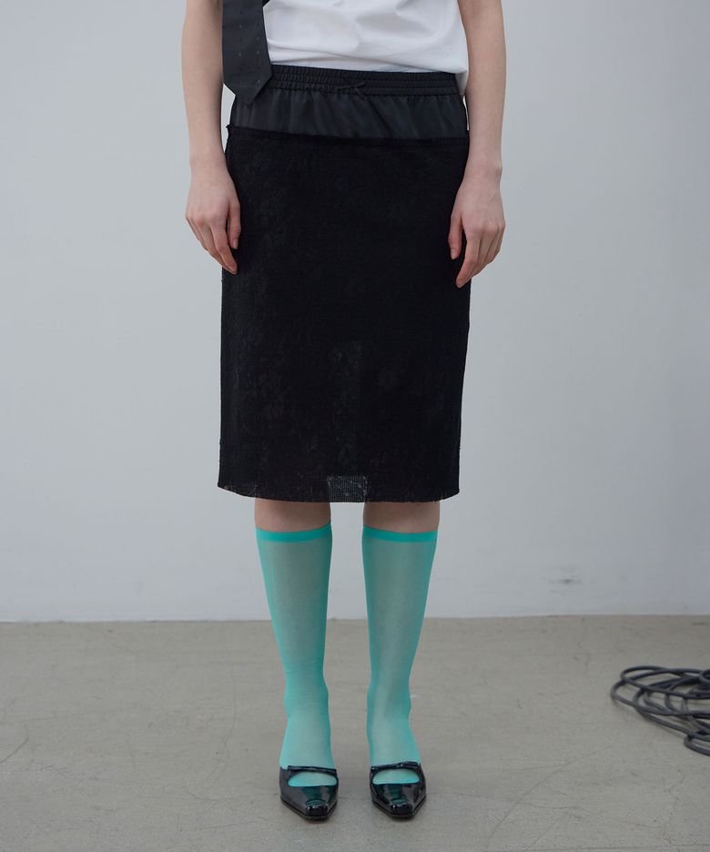 SHEER LACE SKIRT (BLACK)
