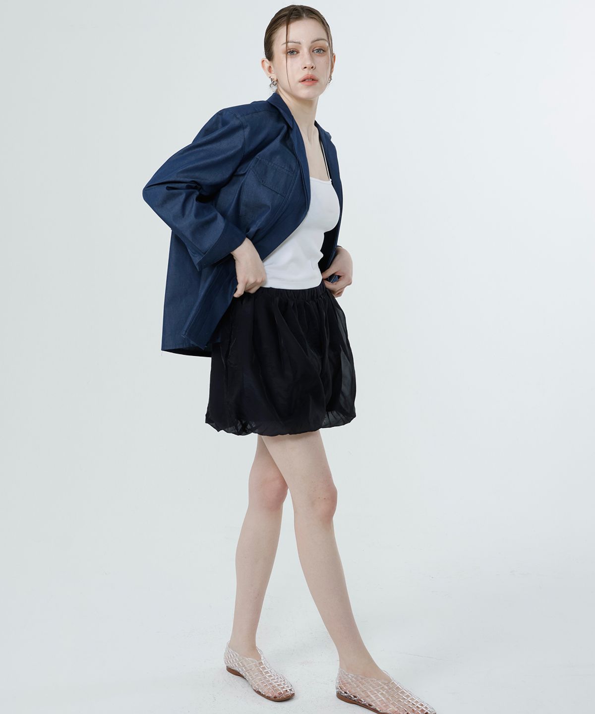 러벤티나(LOVENTINA) 벌룬 팬츠_네이비