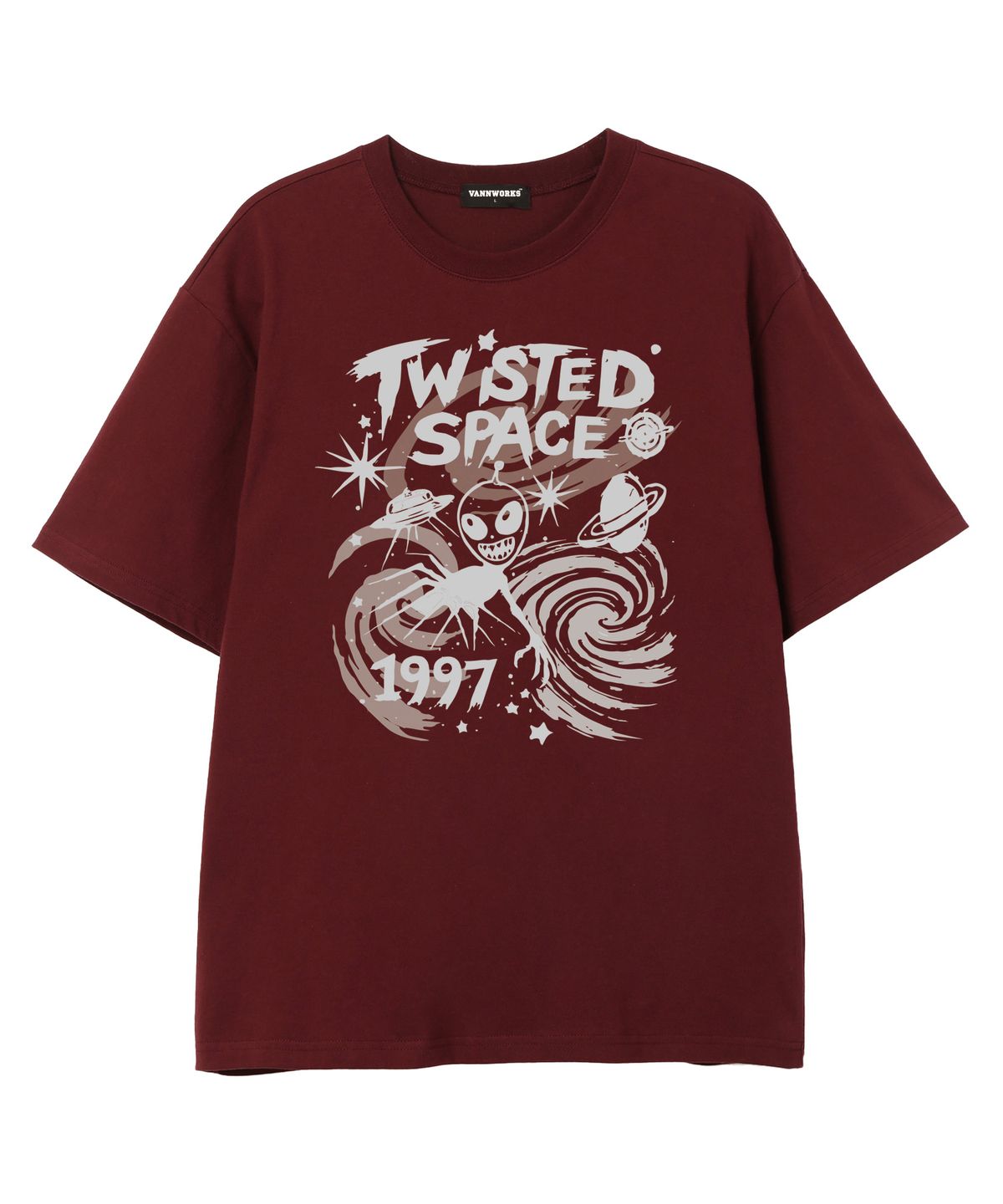 밴웍스(VANNWORKS) TWIST SPACE 반팔 티셔츠 (VS0226) 버건디