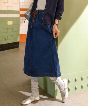 스판데님올밴딩스커트 (GYSK250701)