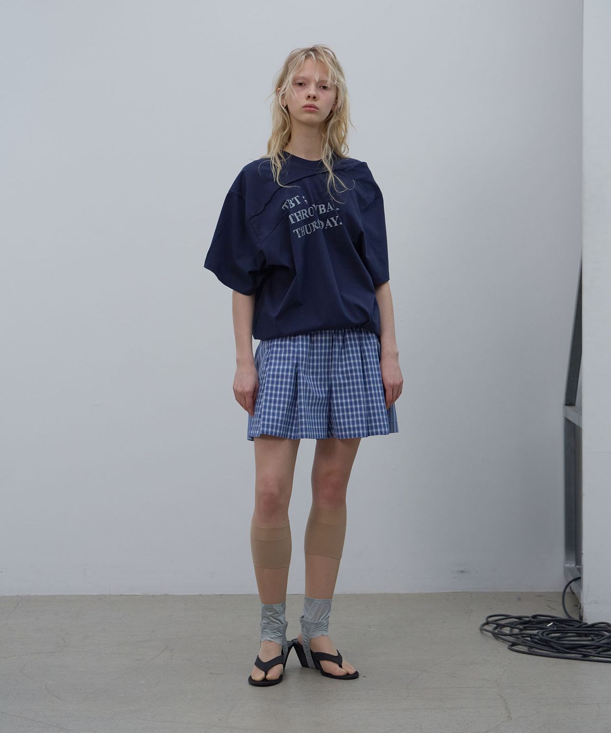 엘씨디씨티엠(LCDC™) CHECK PLEATED SHORTS (BLUE)