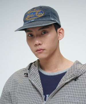 유니버스 싸인 롱 빌 워싱 캡_CHARCOAL GREY