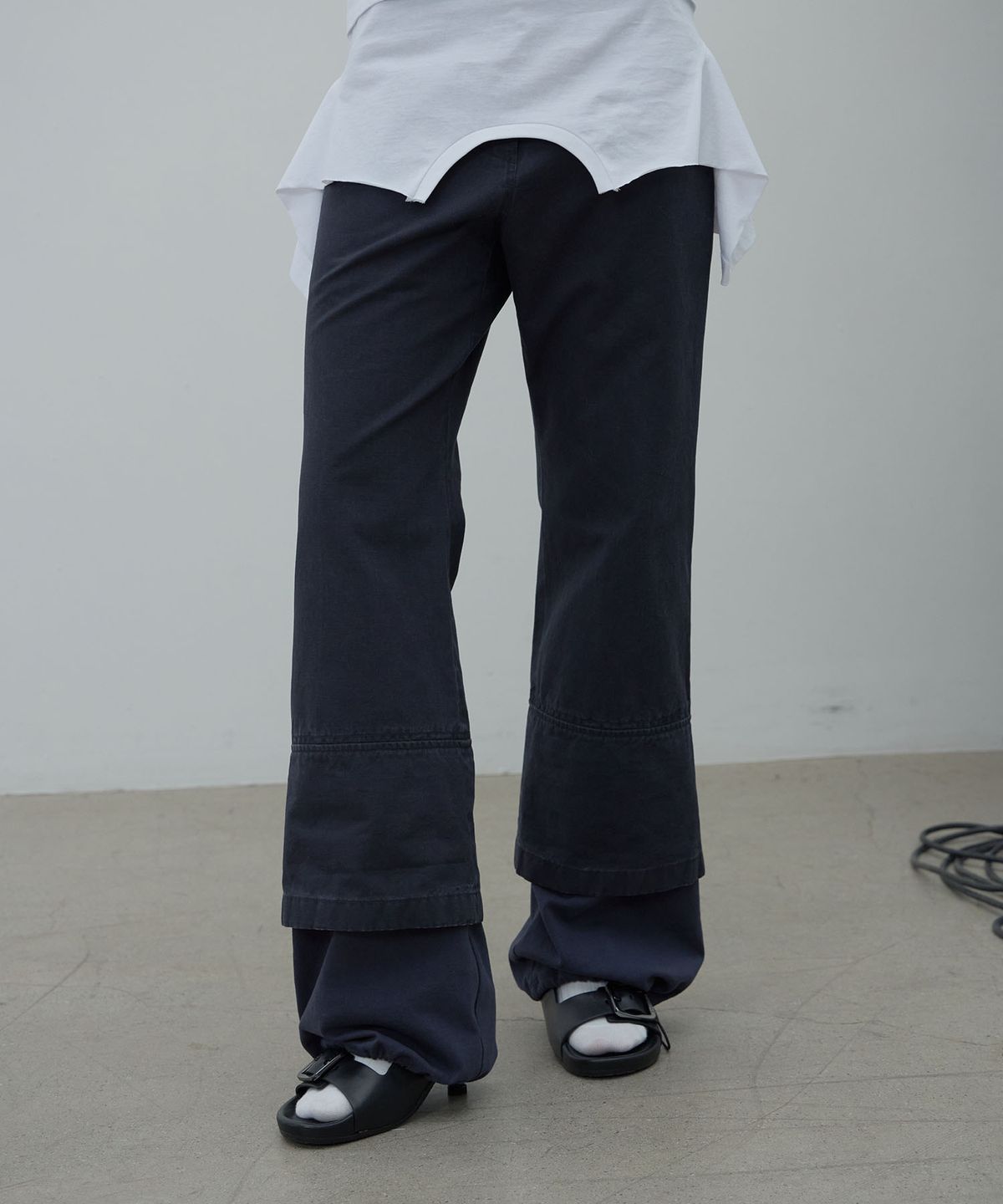 엘씨디씨티엠(LCDC™) LAYERED HEM STRING PANTS (DARK NAVY)
