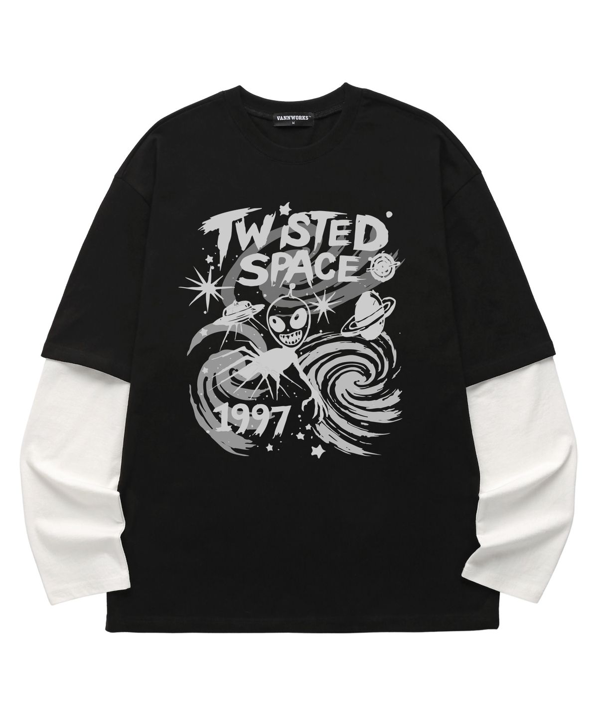 밴웍스(VANNWORKS) 레이어드 TWIST SPACE 롱슬리브 (VVLL0226) 블랙