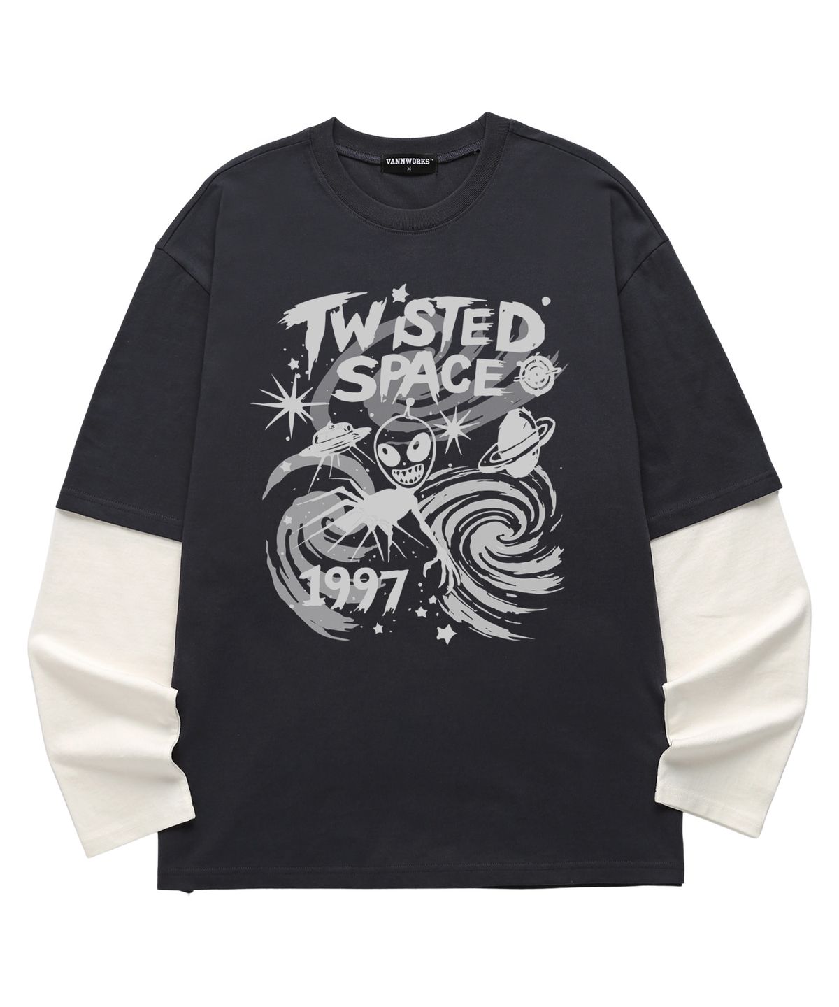 밴웍스(VANNWORKS) 레이어드 TWIST SPACE 롱슬리브 (VVLL0226) 차콜