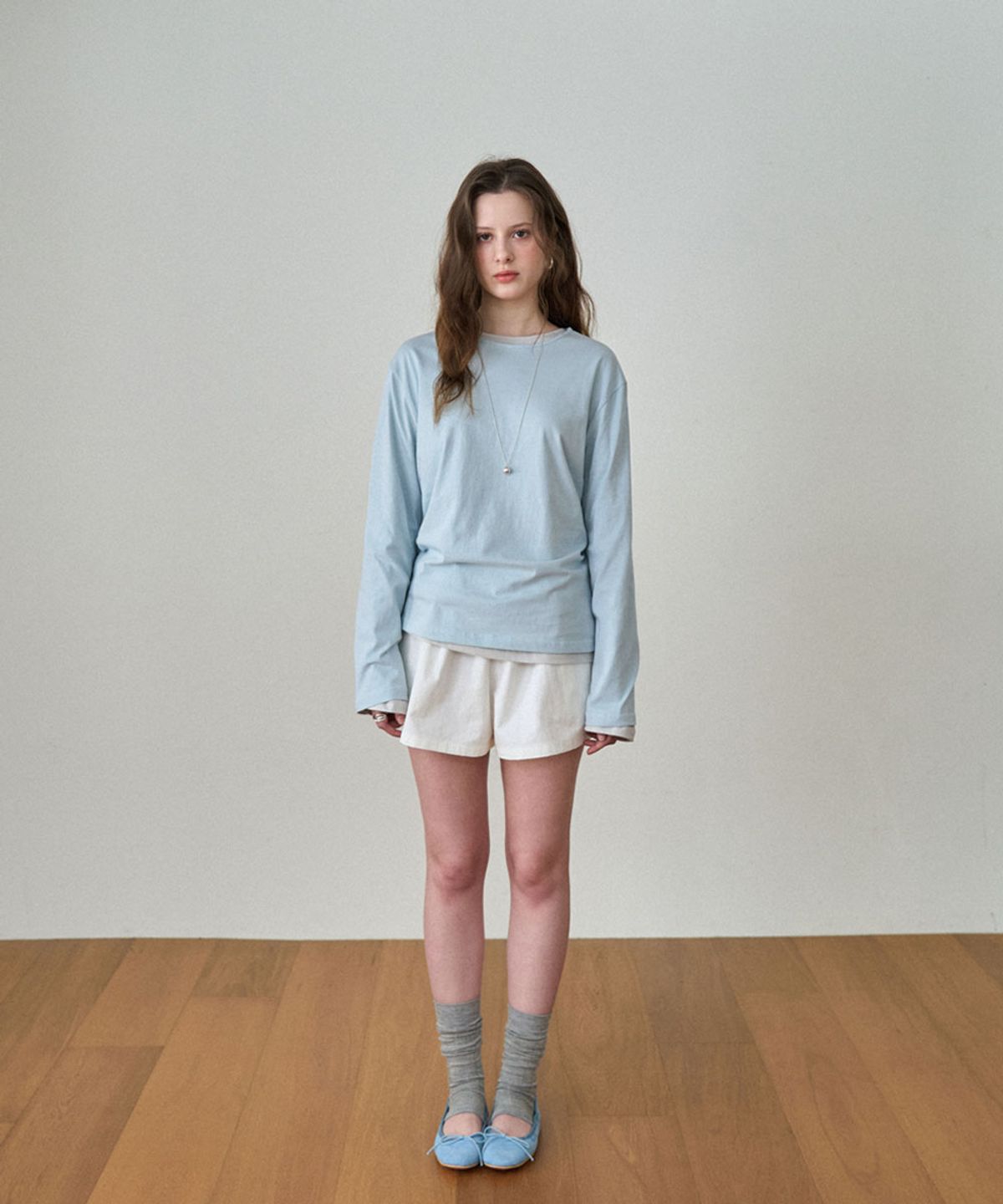 페르브(FERV) Basic Round T-shirt - Skyblue