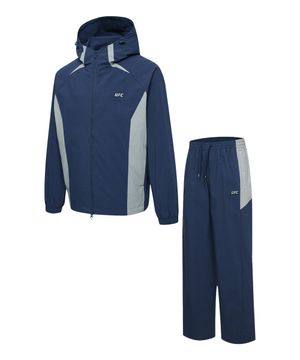 UFC 컬러블록 오버핏 자켓+팬츠 다크블루 SET UP