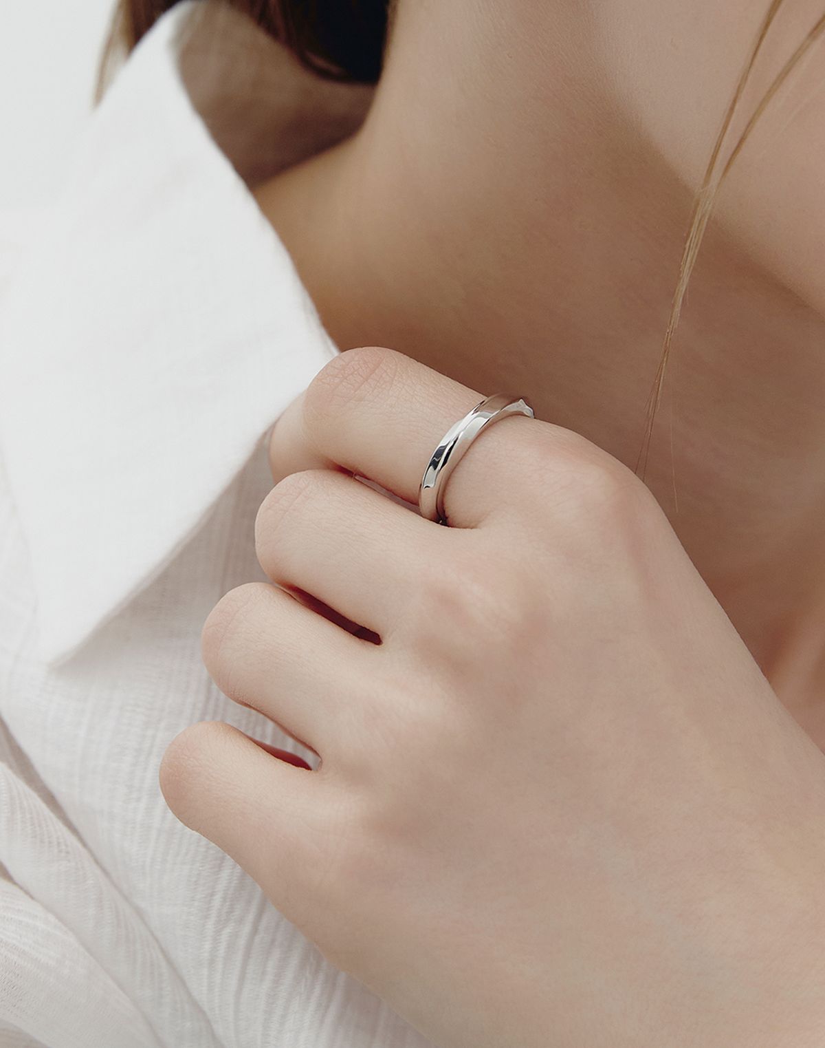 이에르로르(HYERES LOR) 트루비온 실버(W) 반지 M HL6R63605W9