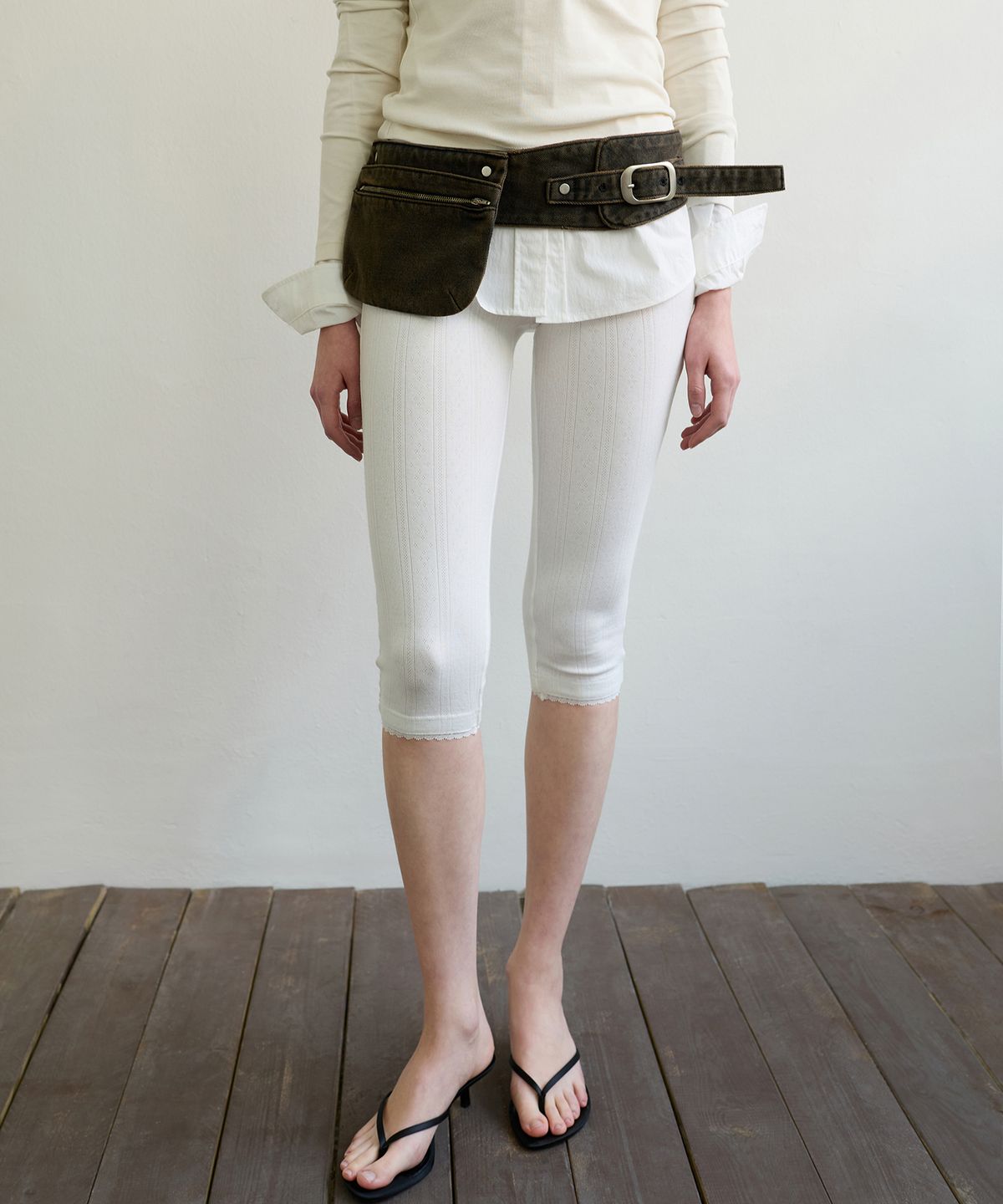 아옵트(AOPT) CAPRI RIBBED LEGGINGS - WHITE