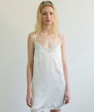 LACE SLIP MINI DRESS - IVORY