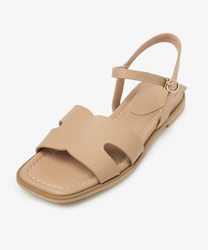 프리미엄 가죽 H 컷아웃 스퀘어 샌들 K56S008