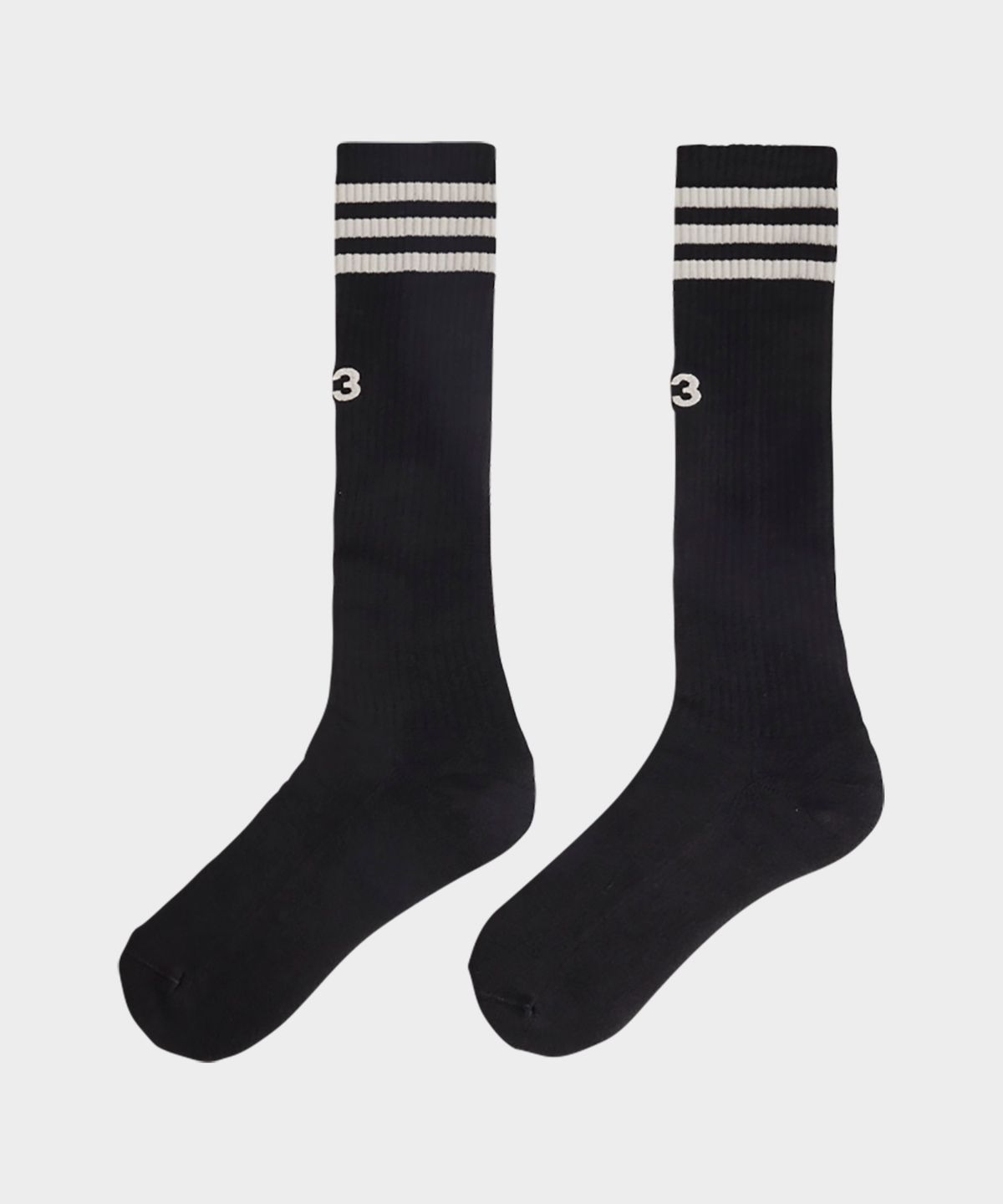와이쓰리(Y-3) (U) 스트라이프 하이 삭스 블랙 Y-3 FTBL SOCKS BLACK