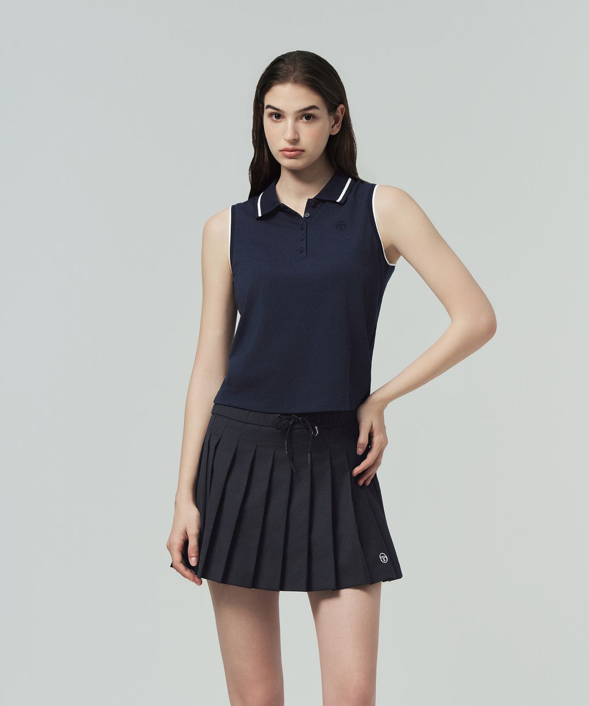세르지오 타키니(SERGIO TACCHINI) W 클래식 슬리브리스 폴로 (Navy)